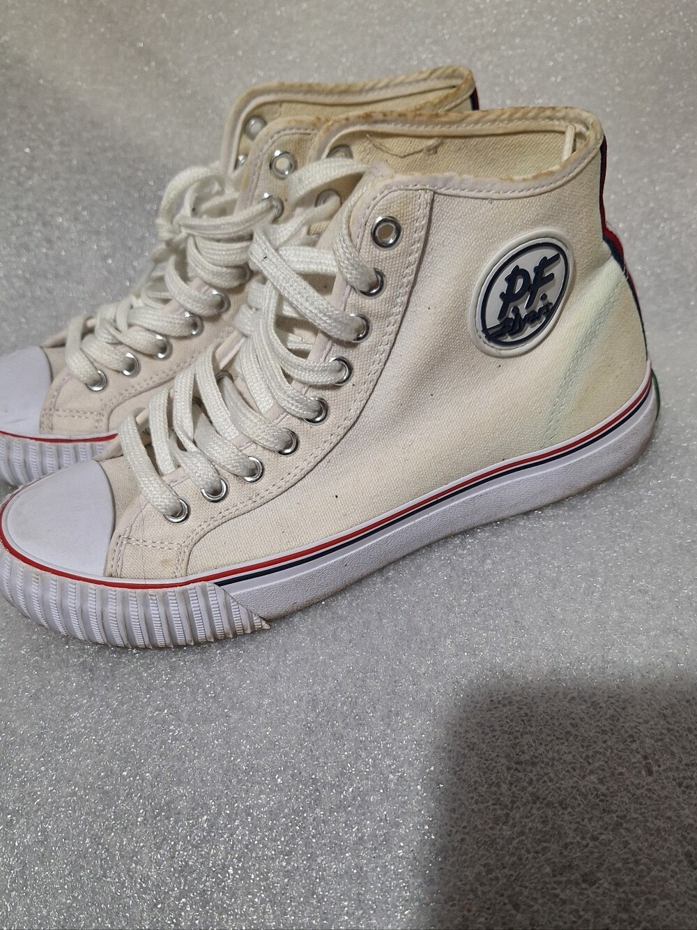 Unbranded Womens  High-Top Canvas Sneakers in Cream
